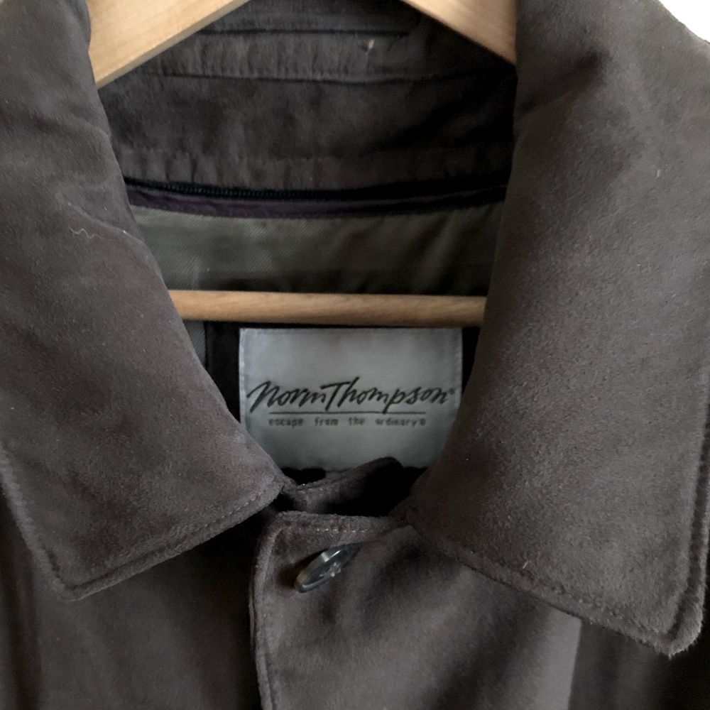 Ultra Suede, Car length coat, removable lining. Rich Brown color slightly worn